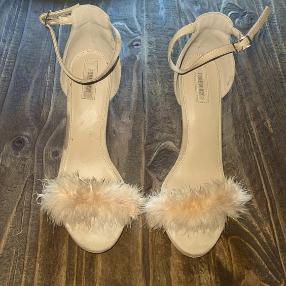 Suede Feathered Kitten Heels - Picture 1 of 2